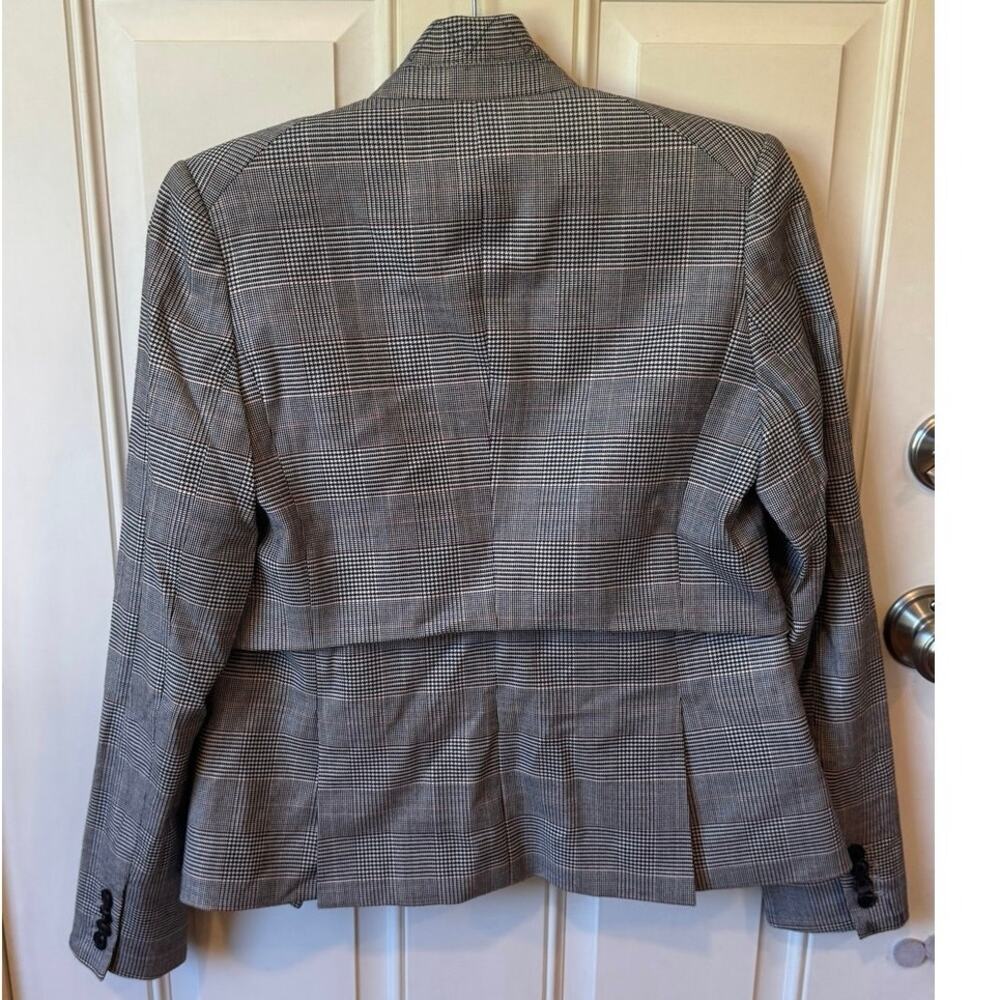 VERONICA BEARD Paloma Dickey Blazer Size 4 Gray Houndstooth Wool Blend Preppy - Picture 8 of 16
